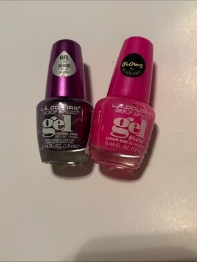 L.A. COLORS Gel-Like Nail Polish Duo — Purple & Hot Pink